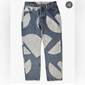 J.Lindeberg Relaxed Blue and Gray Patterned Jeans